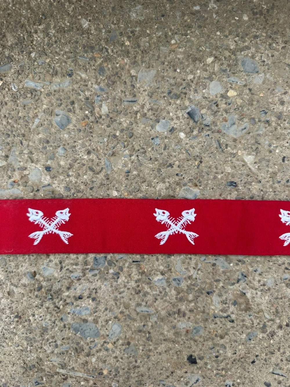 Vineyard Vines Red Fishbone D Ring Belt Canvas Preppy Coastal Mens M